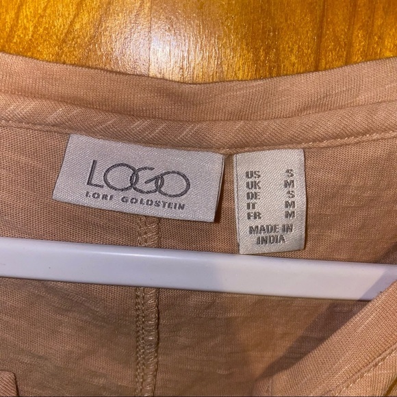 Logo Lori Goldstein nude stretch tank top tunic Small with pockets - Picture 3 of 3